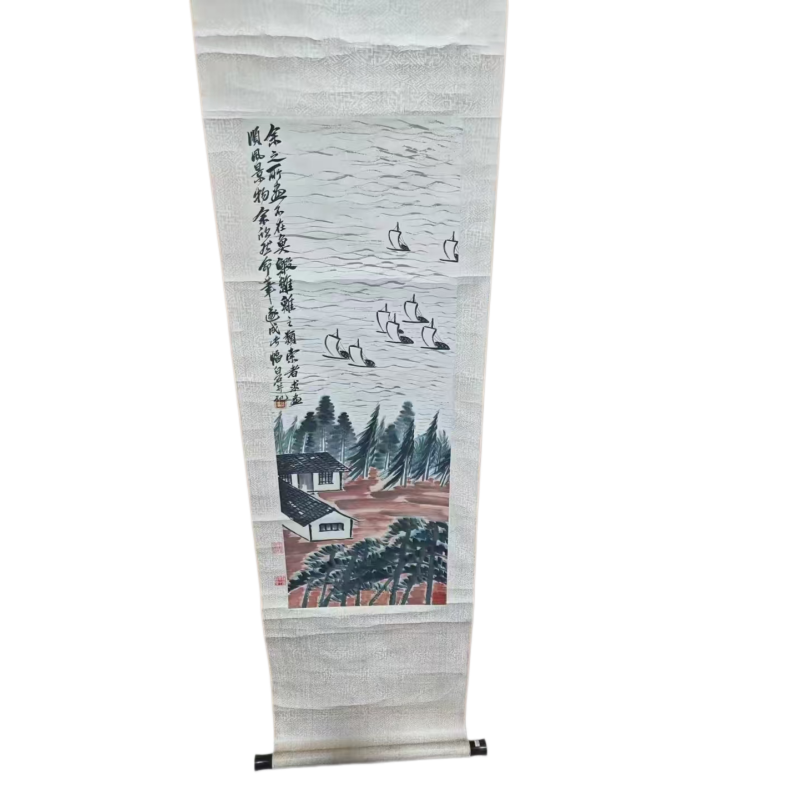 齐白石款海景归帆山水立轴AC0807