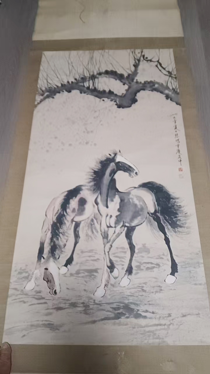 徐悲鸿双马图AD9702