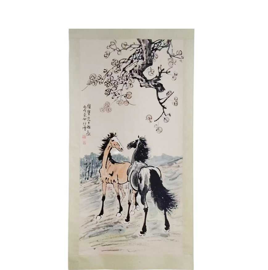 徐悲鸿双骏图AD2414