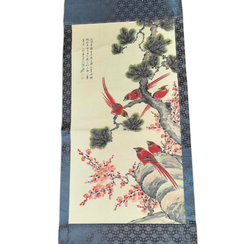 《喜上眉梢》花鸟长卷(张大千款)AC6288
