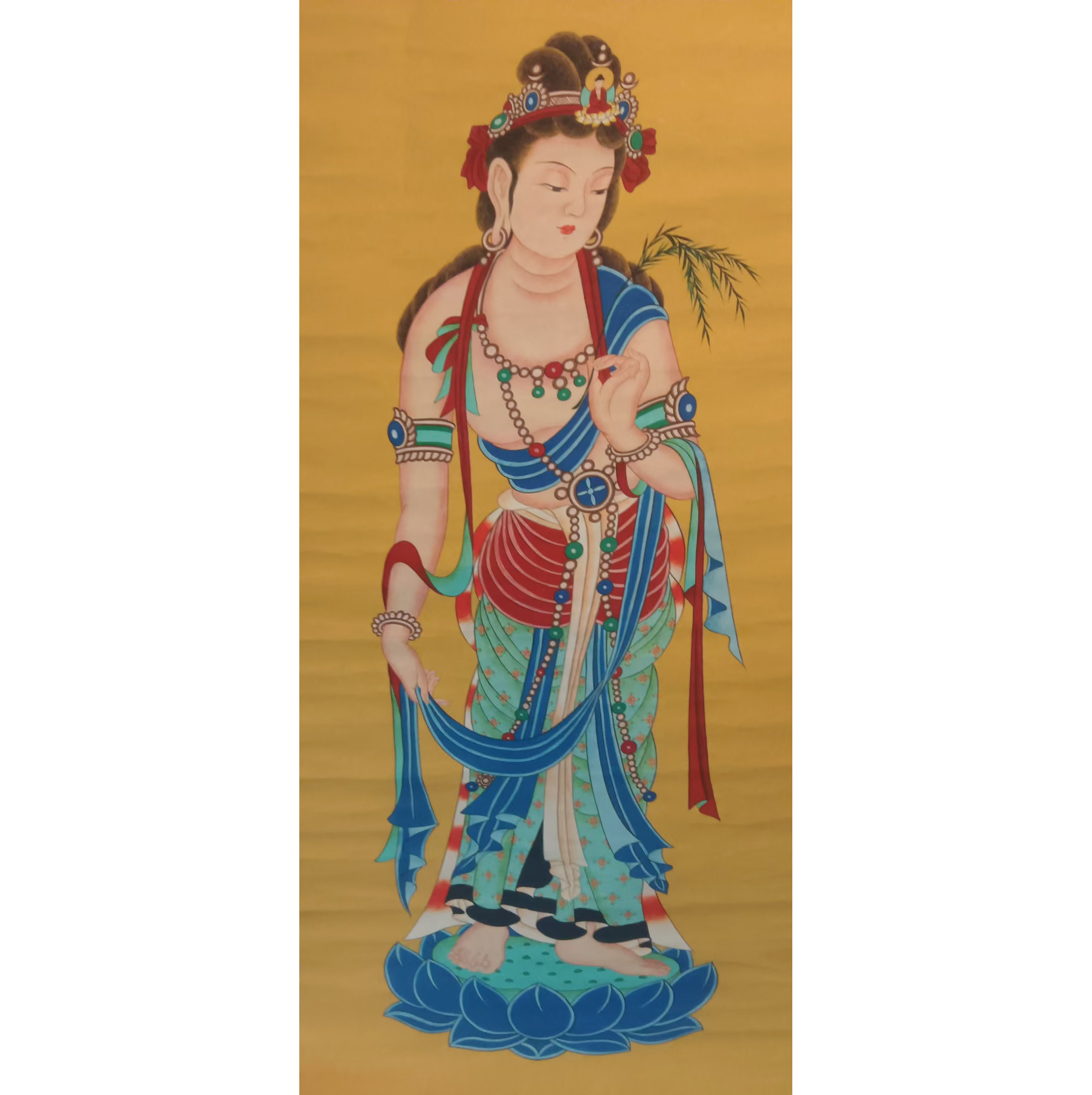 1950画杨柳关音唐卡AD9746