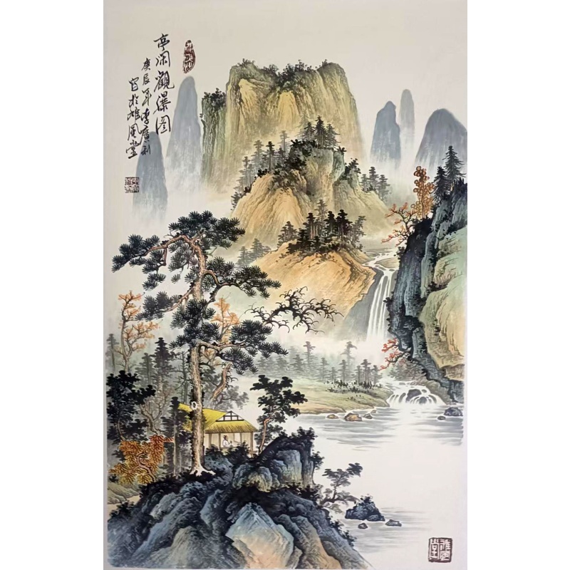李广利 庭闲观瀑图AH0815