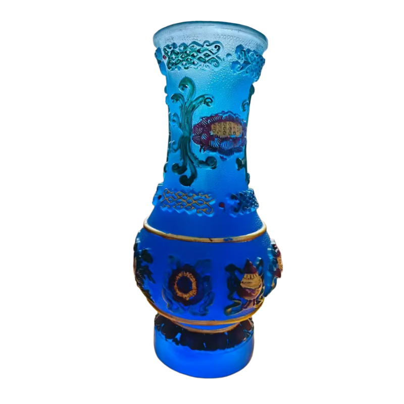 浮雕八宝缠枝琉璃赏瓶AC6400