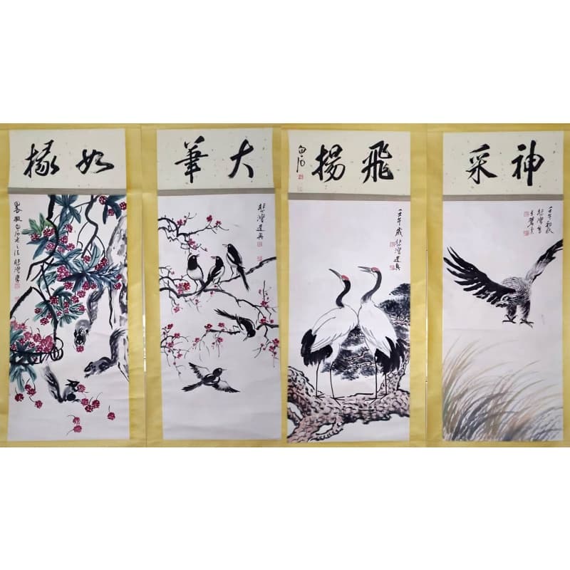 喜鹊梅花四条屏AB02088