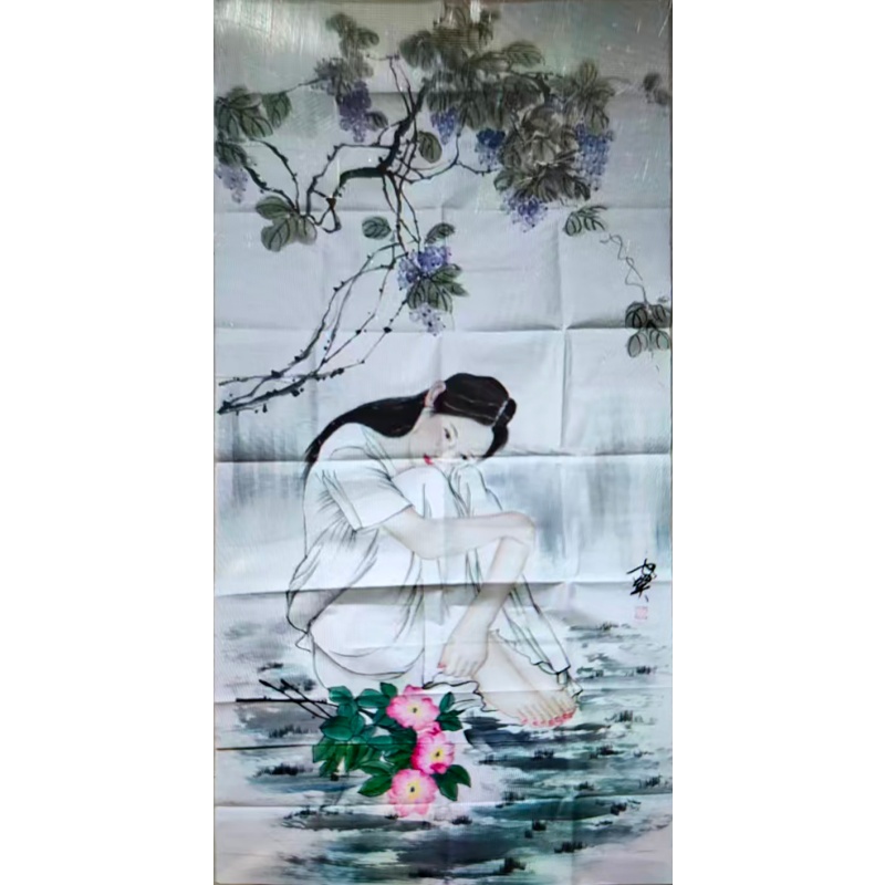 何家英  人物少女图AE2390