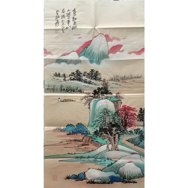 张大千青绿山水立轴AB02152