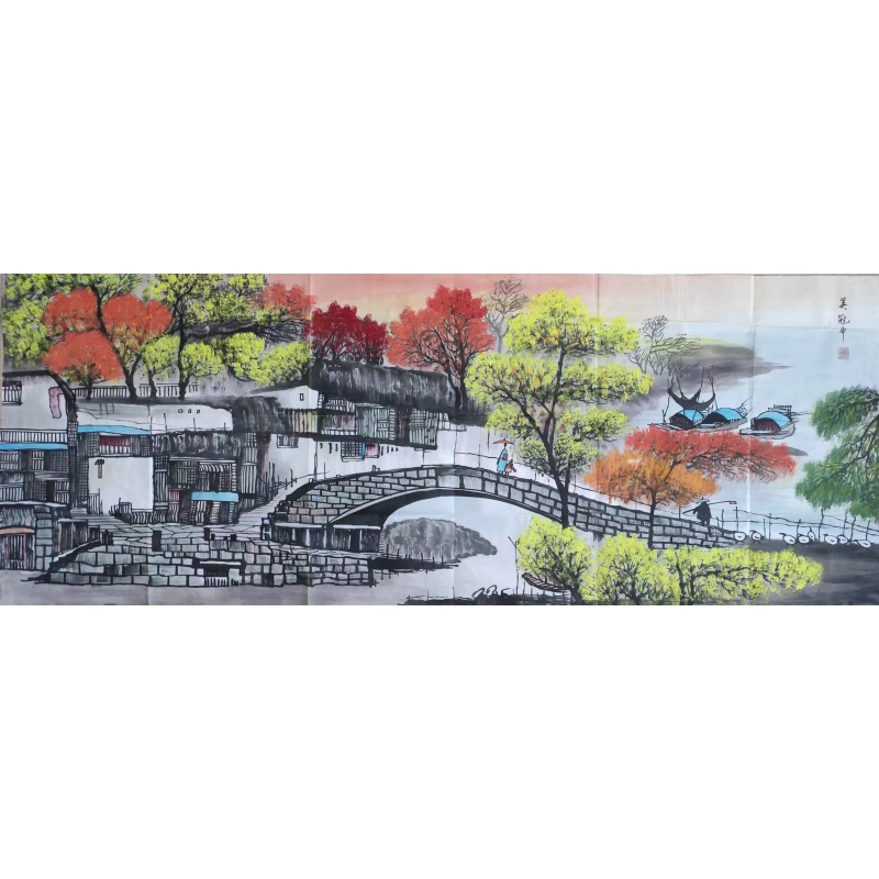 吴冠中的水乡图AK1752