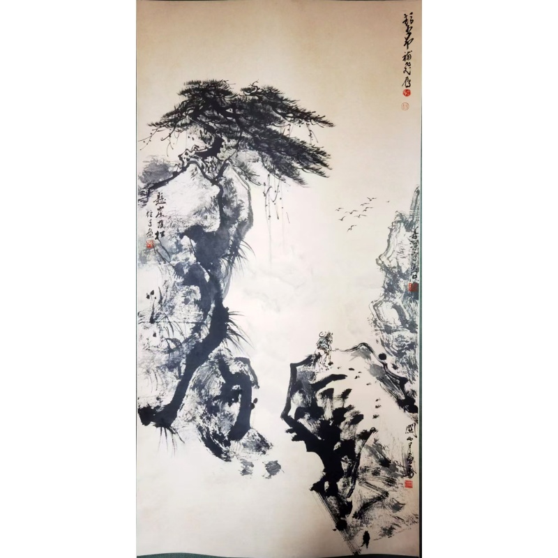 关山月、黎雄才、赵少昂和杨善深《山水》（岭南四大家合作作品 )AE2565