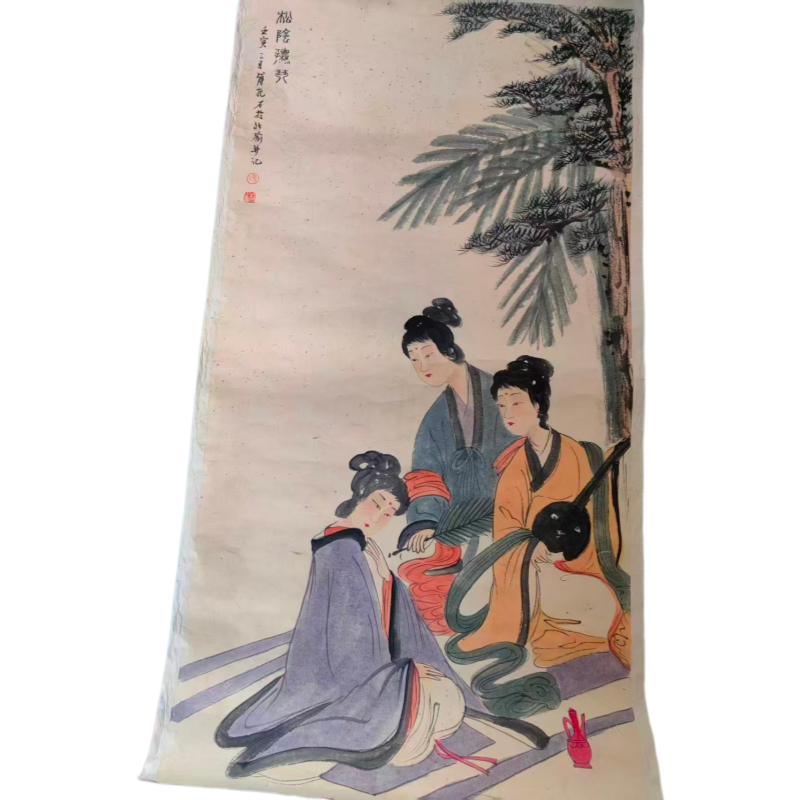 松阴抚琴仕女图AC6546