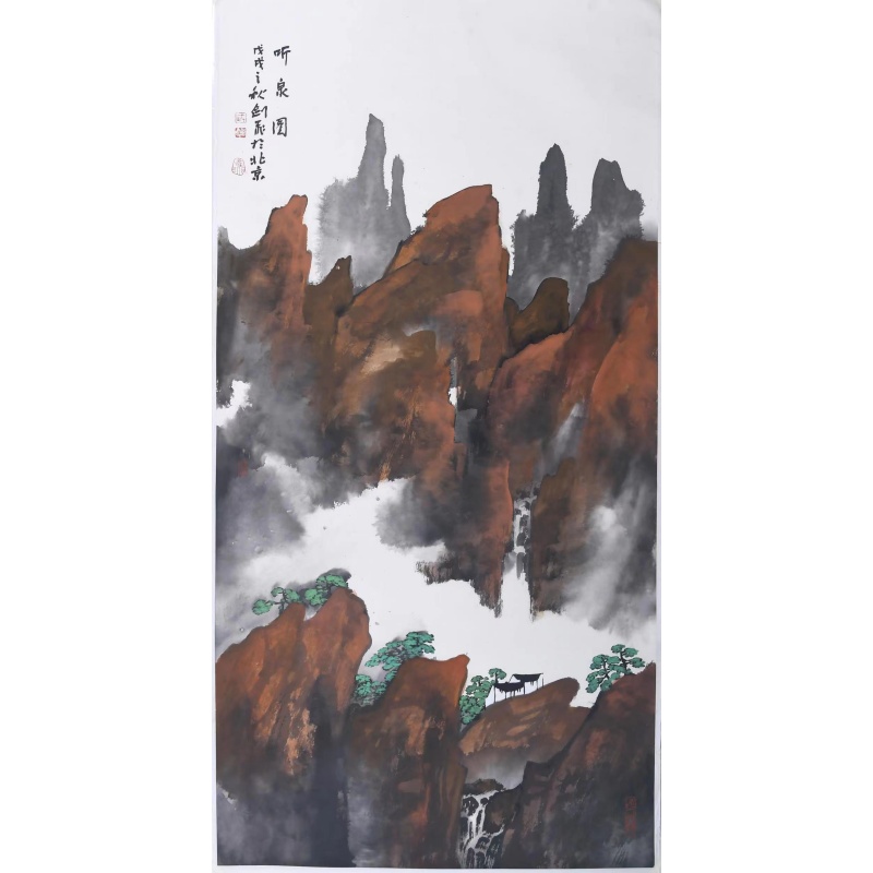 武剑飞听泉图AE2738