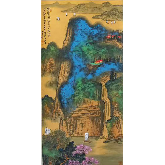 张大千   泼彩山水立轴AD2605