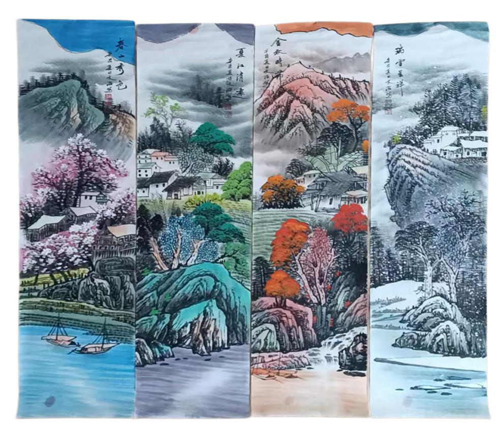 宋文治山水四条屏AD2625
