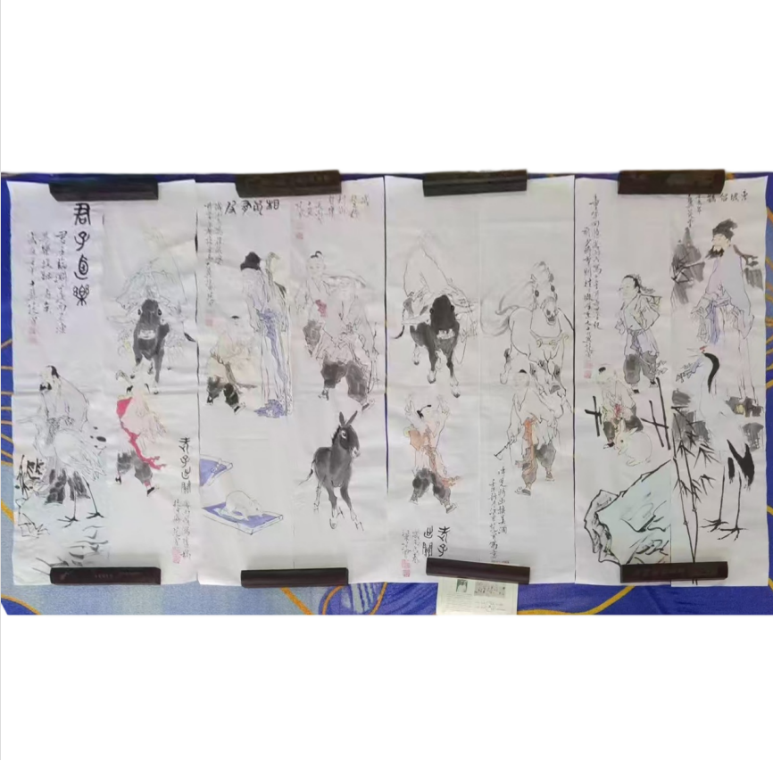 范曾  老子出关八条屏AD2620