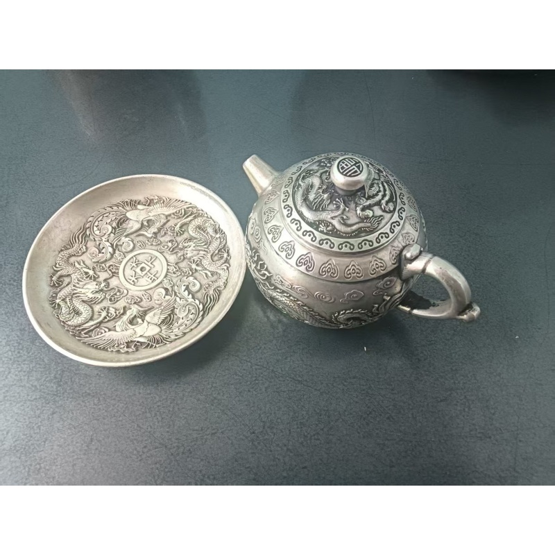 龙凤呈祥银雕壶盘套组AC6771