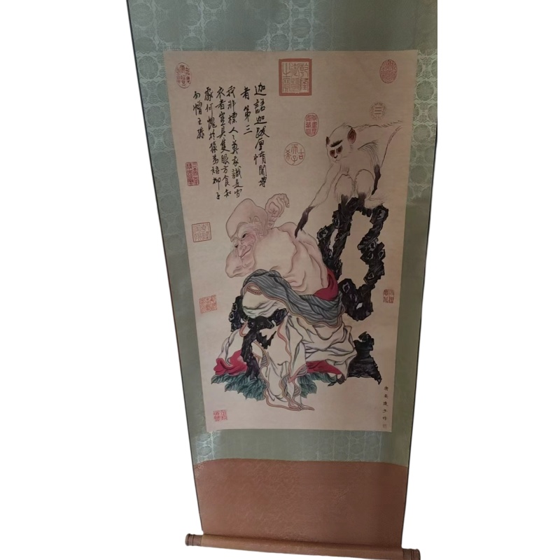 吴道子迦诺迦跋厘堕阇罗汉图立轴AB6281
