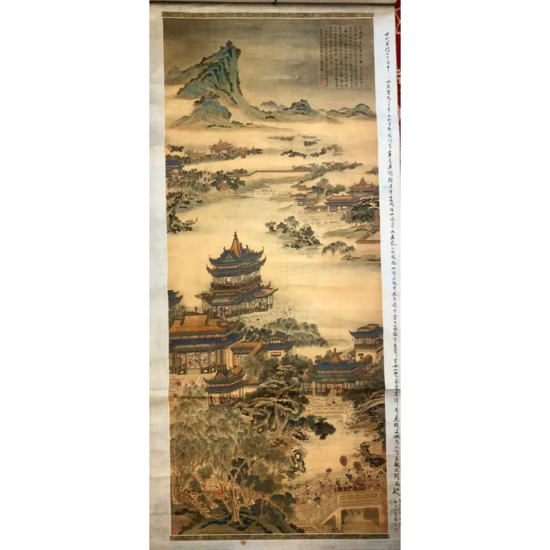 仇英《汉宫春晓图》（立轴）AB02328