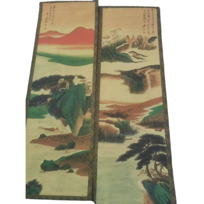 张大千青绿山水四条屏AC6912