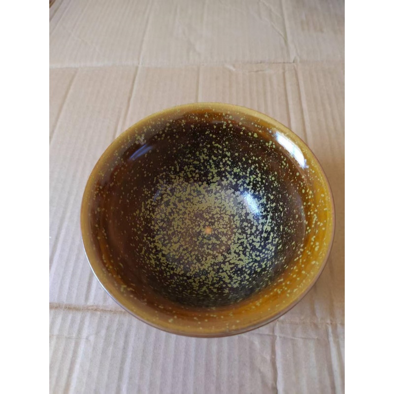 撒金釉描金诗文碗AC1867