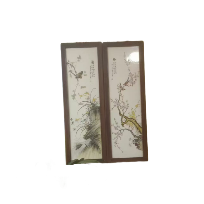 梅兰竹菊四条屏瓷板画AC1020