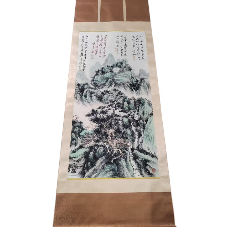 关山月.齐白石.张大千题跋  黄宾虹山水AD2673