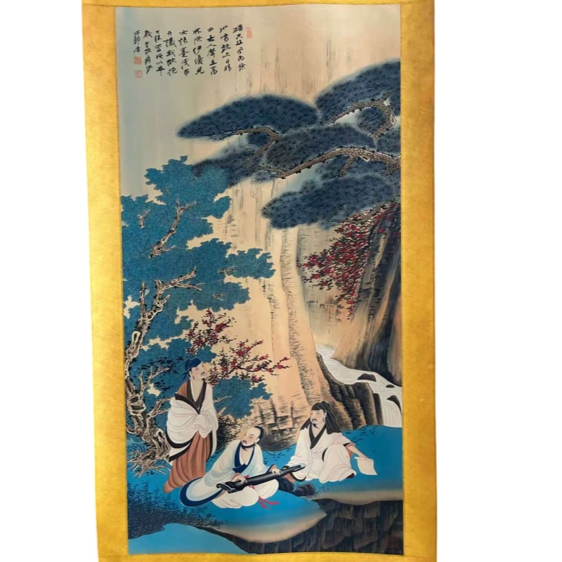 张大千松下抚琴图AB6627