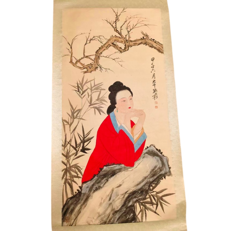 红衣仕女图AB6672