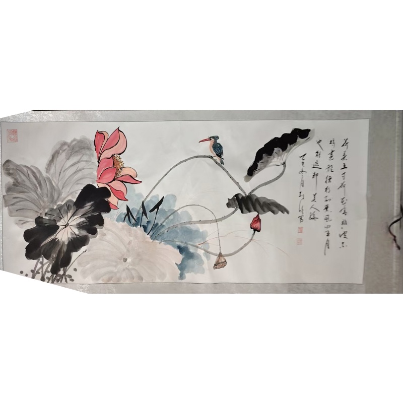 荷花翠鸟图AK1988