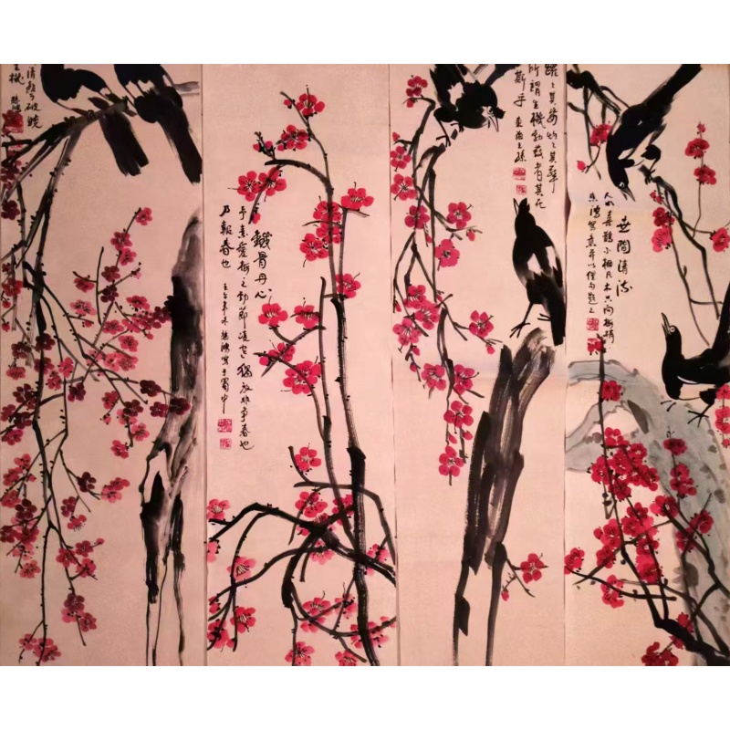 徐悲鸿花鸟四条屏AH1049