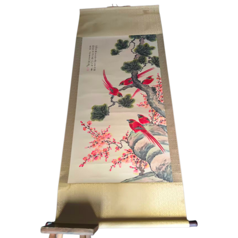 松梅绶带鸟图AC1123