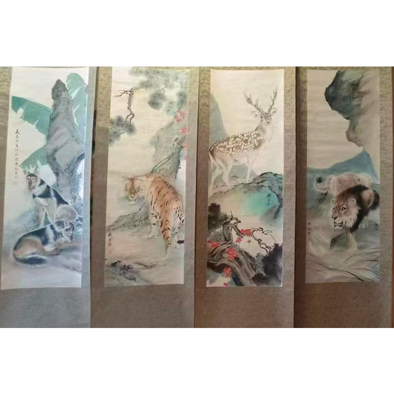动物四条屏AC1271