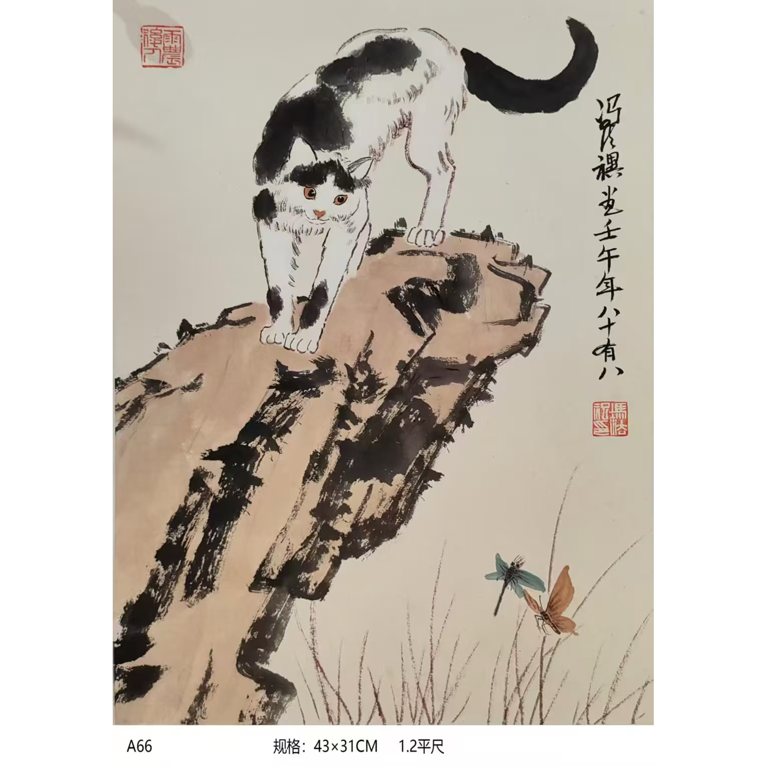 冯禩祺 猫蝶图（耄耋图）AD2755