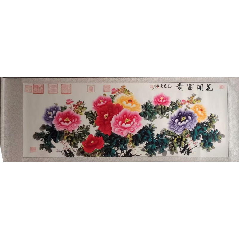 花开富贵牡丹横卷AK2038