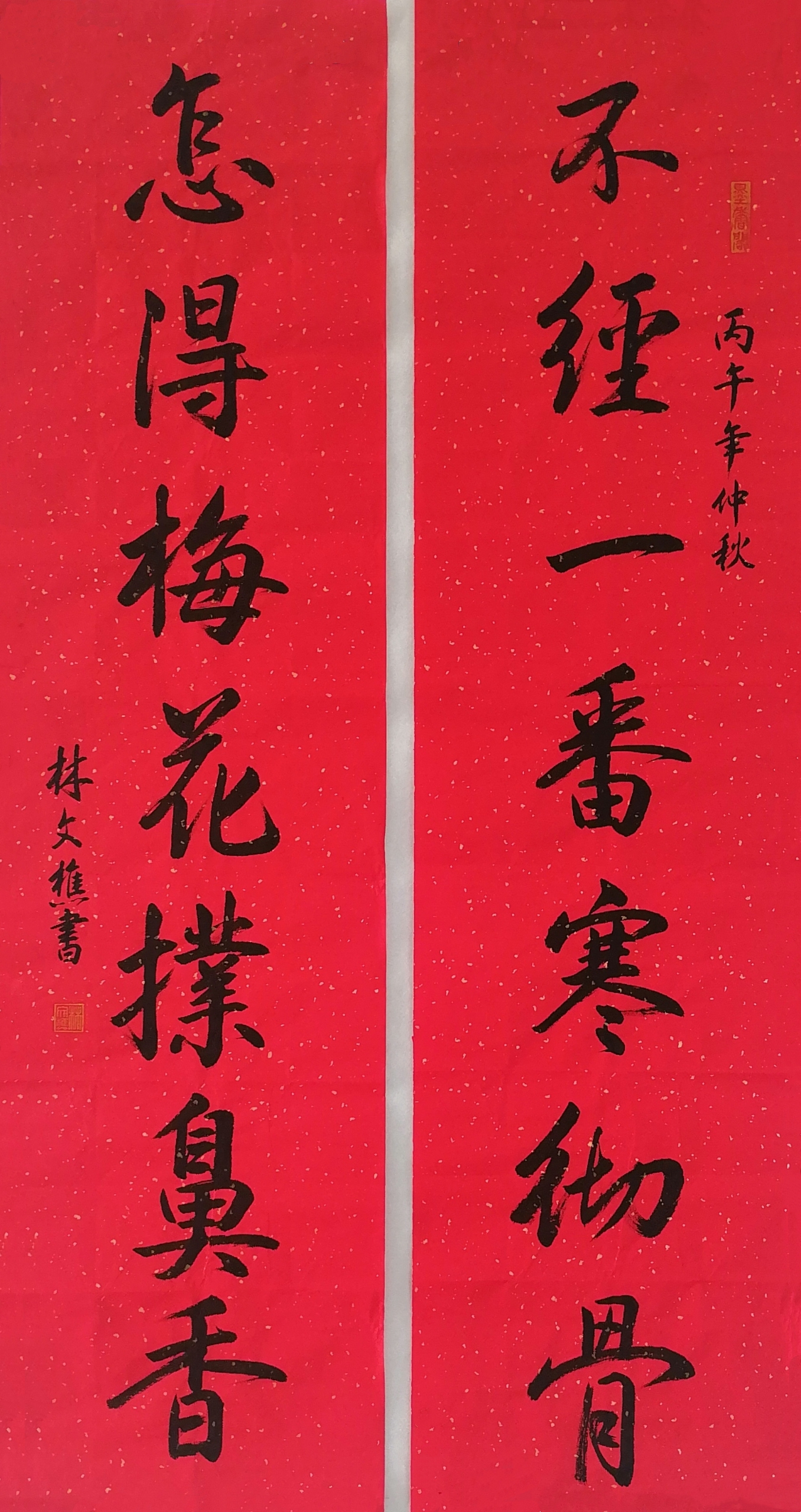 中国书法《不经一番寒彻骨，怎得梅花扑鼻香》