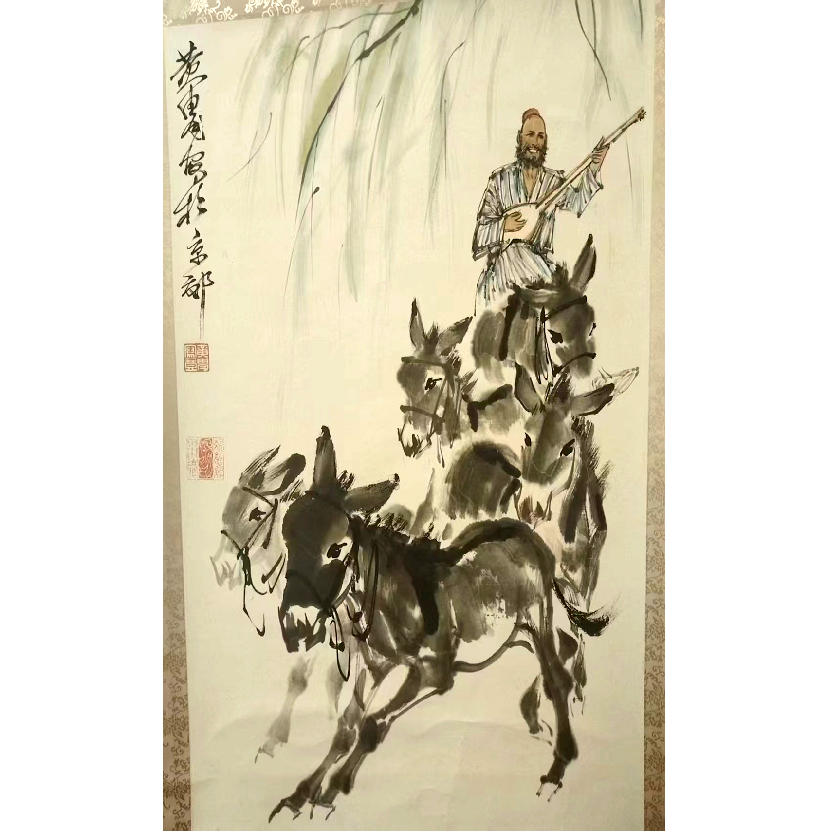 黄胄 牧驴图（黄胄经典题材，人物群驴图）AB6986