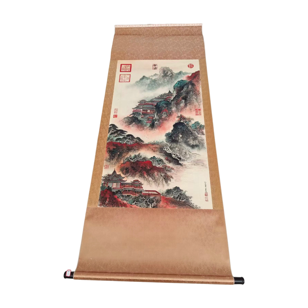 仇英 云山楼阁图  AD2777